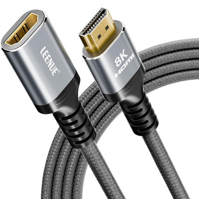 8K HDMI Extension Cable, HDMI 2.1 Extender Support 8K@60Hz, 4K@120Hz, Male to Fe