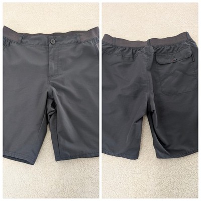 Decathlon Performance Shorts Mens Medium Gray Activewear Breathable Stretch Adj.