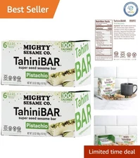 High-Fiber Mighty Sesame Tahini Bars with Pistachio - Healthy Snack Pack