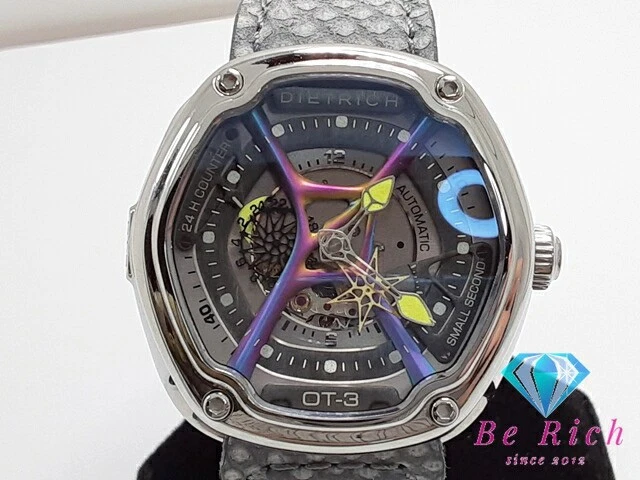 Dietrich OT-3 Organic Time Automatic Mens Watch SS Leather Strap