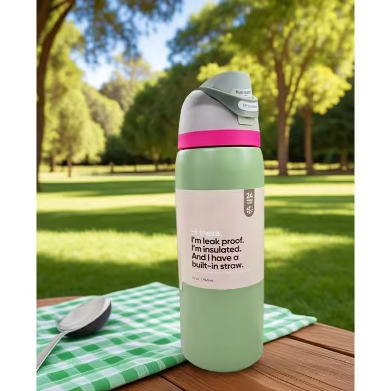 Owala FreeSip 32oz Stainless Steel Water Bottle Neo Sage