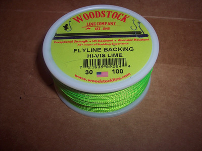 Woodstock Flyline Backing Lime Green Fishing Line Ice Fishing 30 Lb Test 100 Yds
