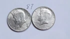 KENNEDY HALF DOLLARS, 1965-P, 1968-D, 40% SILVER,----87