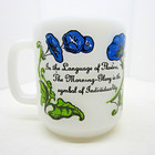 Vintage Glasbake Morning Glory Milk Glass Coffee Cup Mug Individuality Lovely — photo 5