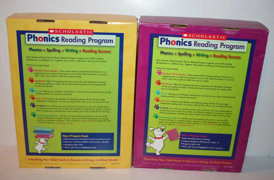 Lot of 2 Box Scholastifc Phonics Reading Program Step 4 & 5 Homeschool Workbooks - Image 4 of 4