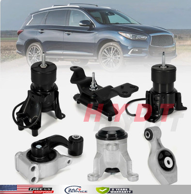 1 Set 6X Engine, Trans & Torque Strut Mount 2013 for Infiniti JX35 3.5L for Auto