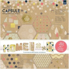 Papermania Double-Sided Paper Pack 12"X12" 36/Pkg Geometric Kraft, 36 Designs/1