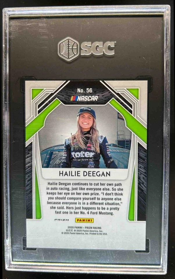 2020 Prizm Hailie Deegan RC Purple Disco Rookie #/75 SGC 9 - Image 2 of 2