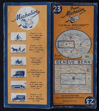 MICHELIN Map 23 SWITZERLAND Geneva Berne 1940 Guide Bibendum tire tire map