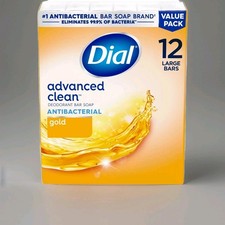 Antibacterial Deodorant Dial Bar Soap Advanced Clean Gold 4 oz 12 Bars Total