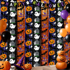 Halloween Party Decorations, 3 Packs Orange Purple Black Background Photo Booth