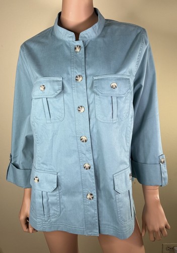 Tog Shop Petites NWOT Roll-Tab Sleeve Safari Style Jacket/Blouse Size PXL - Picture 7 of 12