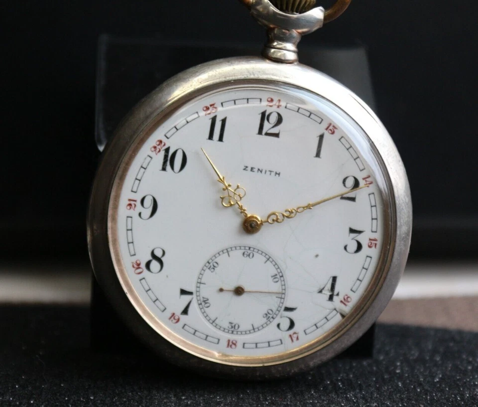 Antiguo Reloj Bolsillo Zenith Mecánico Gran Premio Suizo Plata 800 Raro Antiguo 1900 Foto 2 de 4