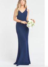 SHOW ME YOUR MUMU MORGAN TRUMP NAVY LUXE GOWN DRESS XS=0-2