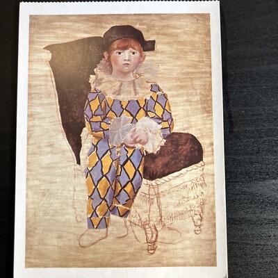 Postcard PICASSO Art Postcard 1988 Unposted Collectible - Paul As Harlequin