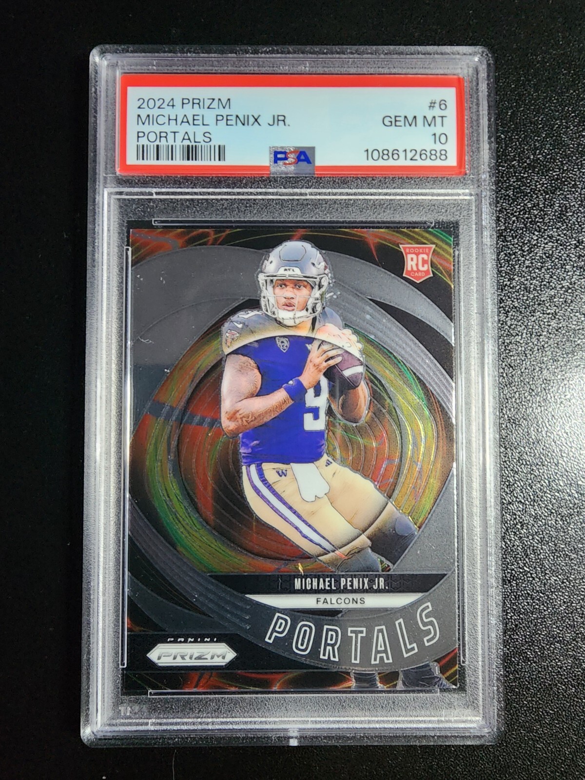 MICHAEL PENIX JR 2024 Panini Prizm PSA 10 PORTALS #2688 ATLANTA FALCONS RC