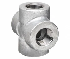 (4TJJ1) 1/2" Pipe Size Galvanized Forged Steel Cross Connect w/ FNPT Connection