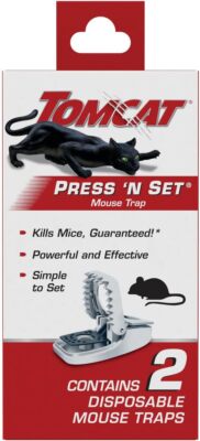 Tomcat Press 'N Set Mouse Trap for Indoor or Outdoor Use, Plastic Spring-Loaded