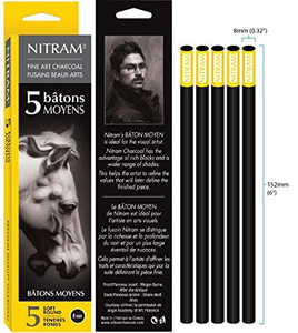 Nitram Charcoal X-Soft 8Mm Round Sticks 5/Pk,Black,8 mm 855337003015 | eBay