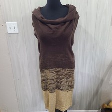 Apple Bottoms Shimmering Gold Brown Knit Cowl Neck Dress See pic for measurement