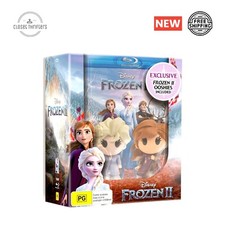 Frozen 2 Blu-ray with 2 x Ooshies (Anna & Elsa) Gift Set New in box.