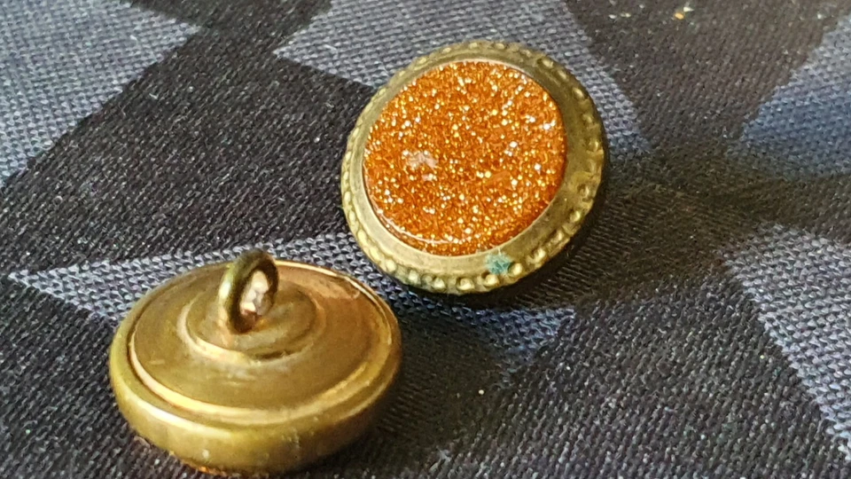 Rare 2 Antique Buttons Stone of / The Sun - Image 3 of 4