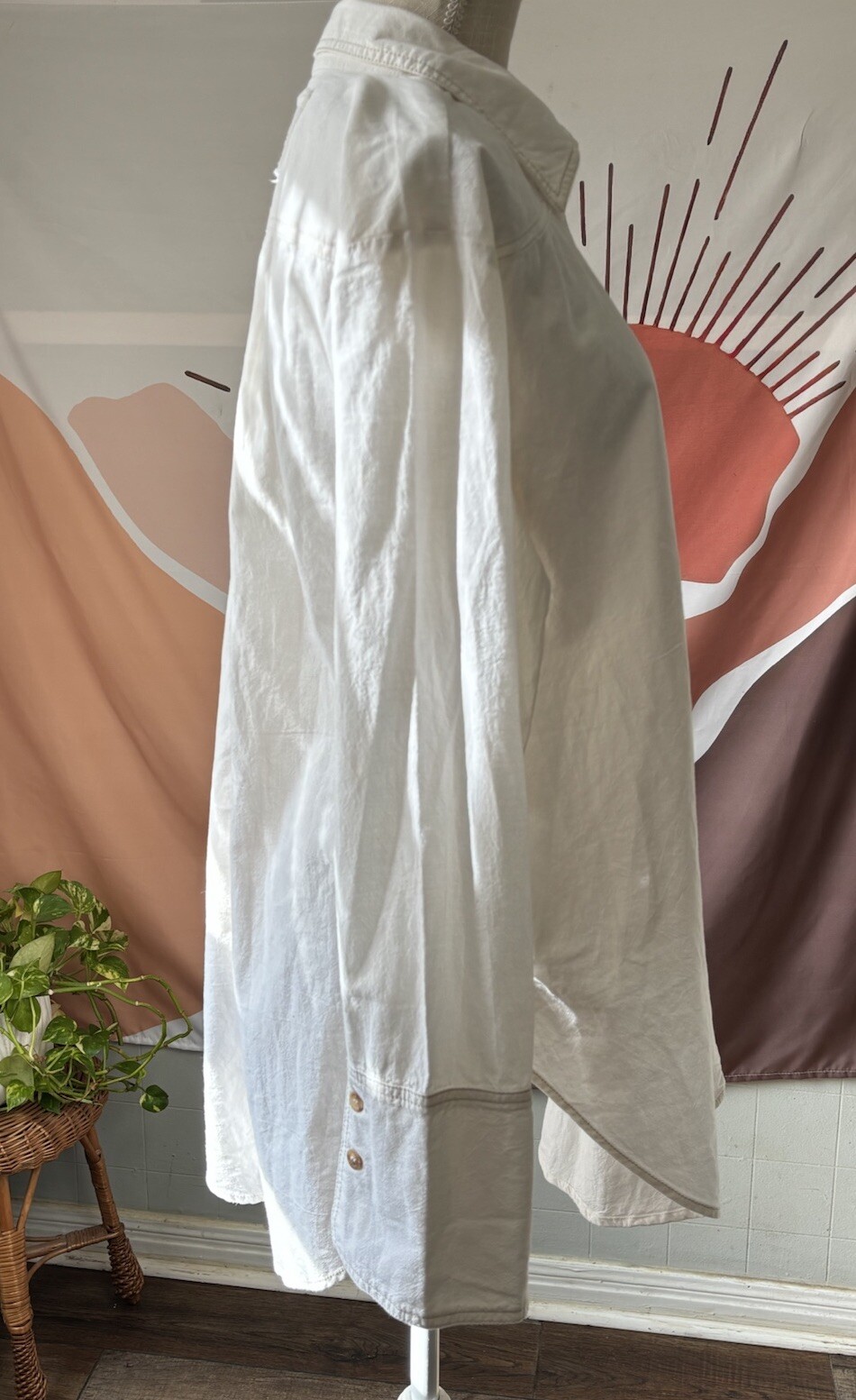 Free People Manchester Solid Button-Down Top Whit… - image 9