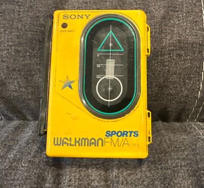Sony Yellow Sports Walkman WM-F45 AM/FM Cassette Tape Player