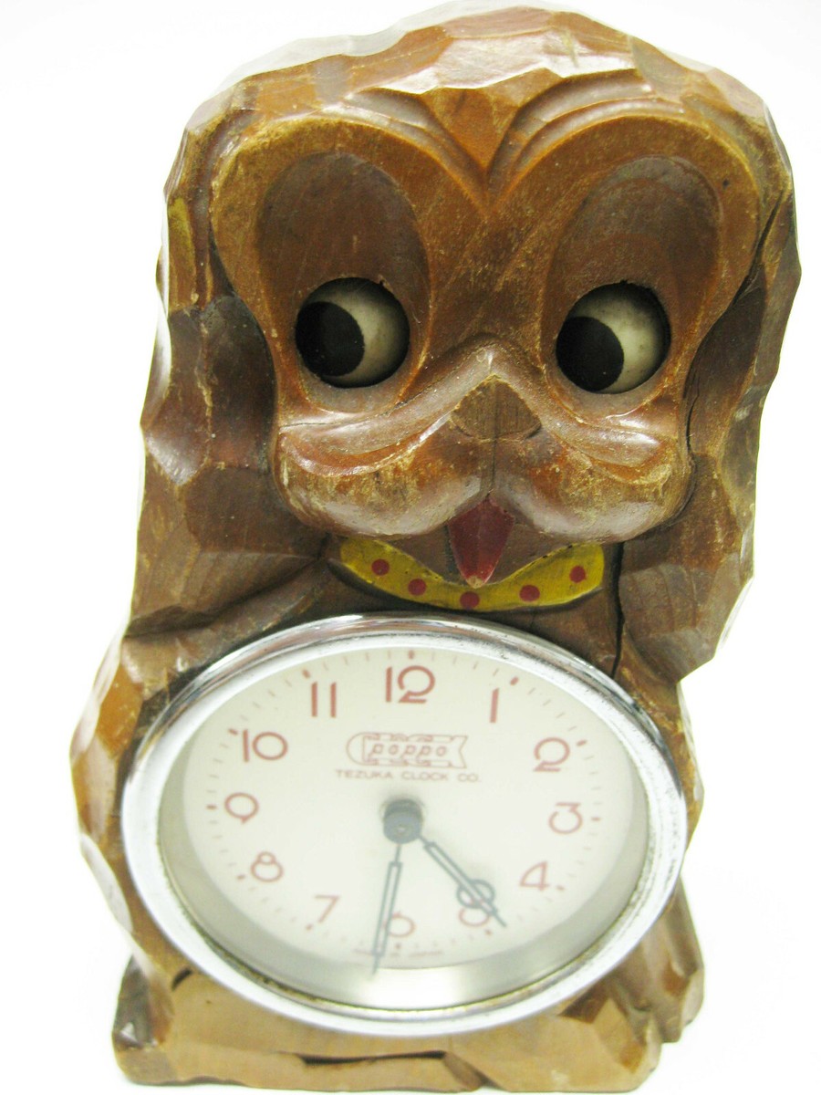 b759 Vintage Cute Tezuka Clock Co Poppo Dog Wind Up Desk Clock | eBay