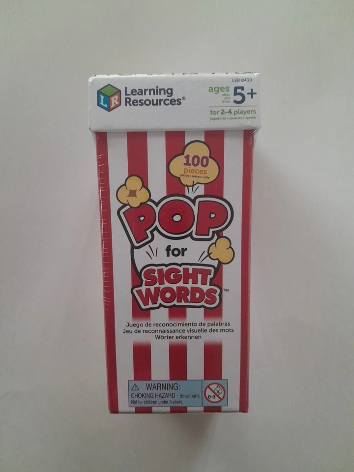 NEW! Learning Resources POP for Sight Word Game 100 Popcorn Cards SEALED LER8430 - Image 2 of 4