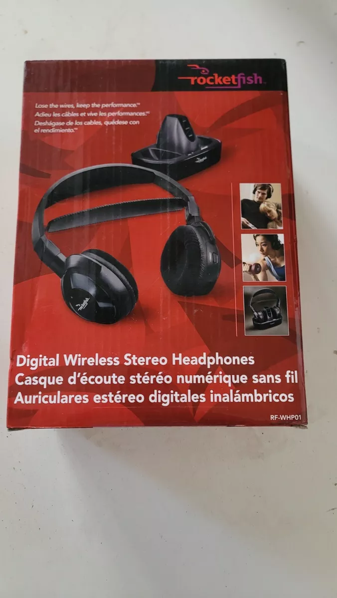 Rocketfish Wireless Headphones RF WHP01 Over the Ear Headset For TV Computer