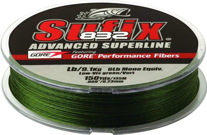 SUFIX 832 ADVANCED SUPERLINE BRAID 20LB 600YDS LO-VIS GREEN SUFIX 832 ADVANCED SUPERLINE BRAID 20LB 600YDS LO-VIS GREEN