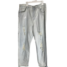 Wild Fable Women's Highest Rise Mom Jeans Light Wash Distressed Size 12