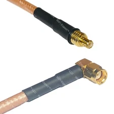 RG400 MCX MALE to RP-SMA MALE ANGLE RF Cable FAST-SHIP LOT