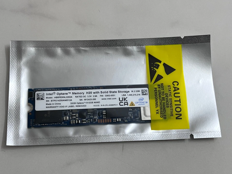 Intel Optane Memory H20 512GB M.2 2280 NVME SSD 512GB + 32GB cache HBRPEKNL0202A - Image 3 of 4
