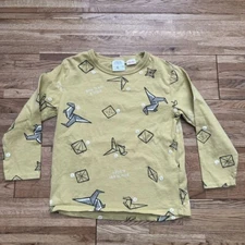 Zara Origami Dinosaur Print Shirt Size 3-4