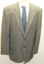 St.Michael Men Blazer Tweed Herringbone Med Gray Pure Wool Made In UK 42R
