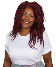 Long Burgundy Dreadlock Women's Wig  Dramatically Cosplay Halloween Wig