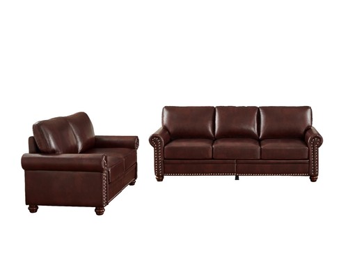 Classic Faux Leather Sofa Upholstered Couch with Nailhead Trim Removable Cushion - Picture 138 of 206