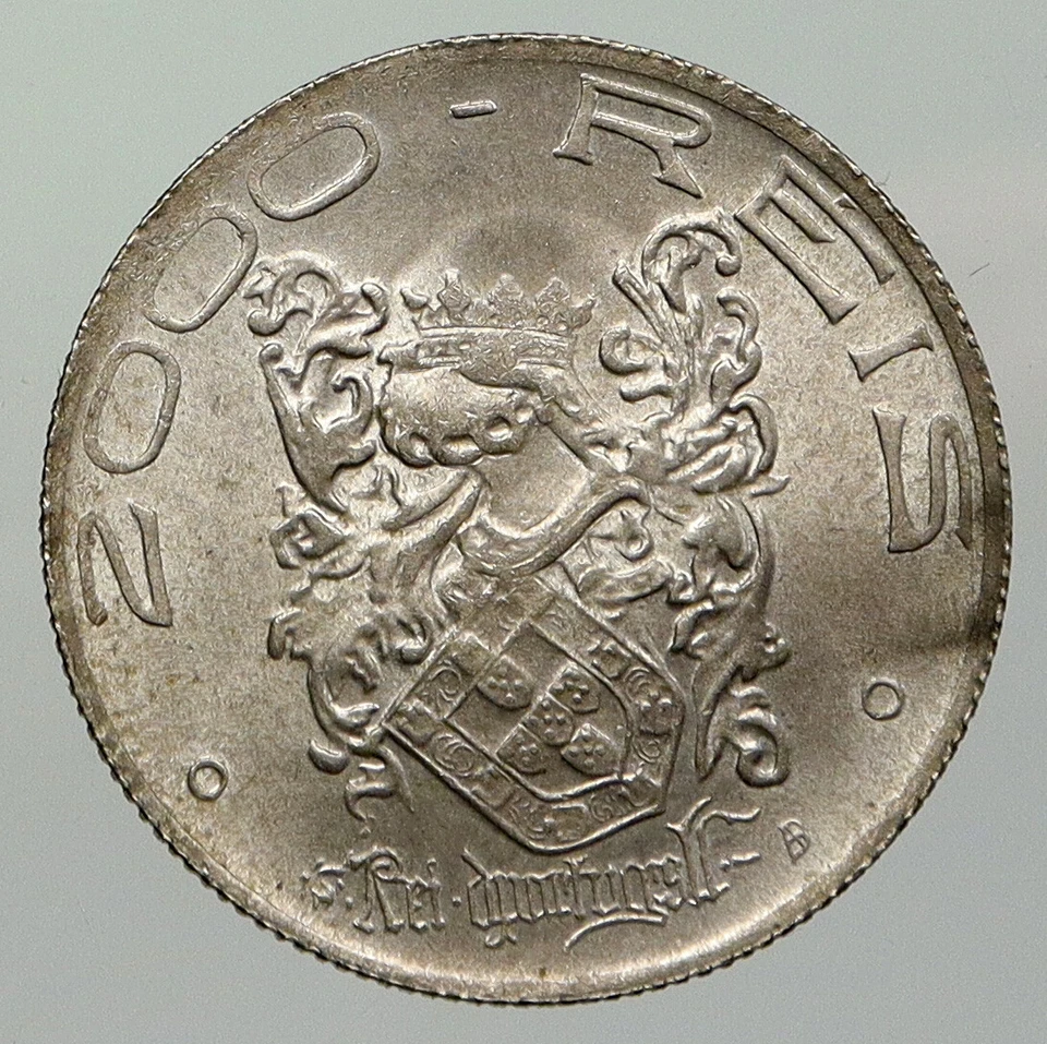1932 BRAZIL 400th Ann Colonization JOAO III ANTIQUE Silver 2000 Reis Coin i93010 - Image 2 of 3