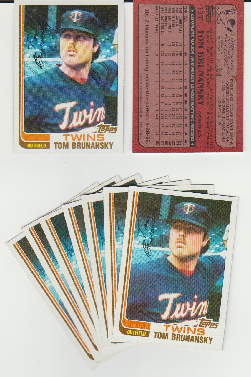 Tom Brunansky #13T Baseball Cards 1982 Topps Traded trading card — raw and PSA graded price guide