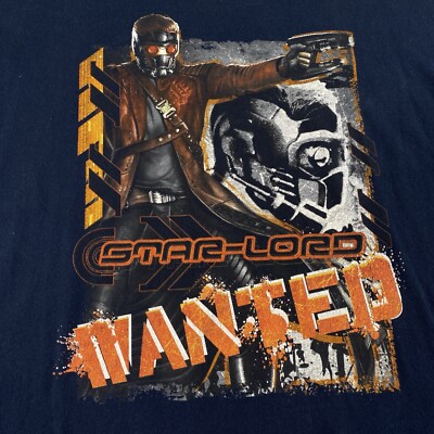 Guardians Of The Galaxy Star Lord shirt Men's XL Navy Cotton Marvel 