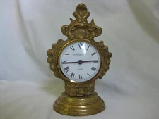 vintage Norstel & C. shelf mantel clock ornate brass Quarz German mvmt. time