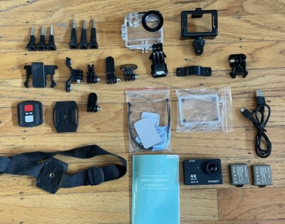 AKASO EK7000 4K HD Action Camera Black With Lots Of Accessories!!  819847018198|