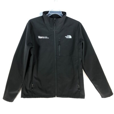 The North Face Mens Jacket Black Size Large Long Sleeve Logo Full Zip High Neck