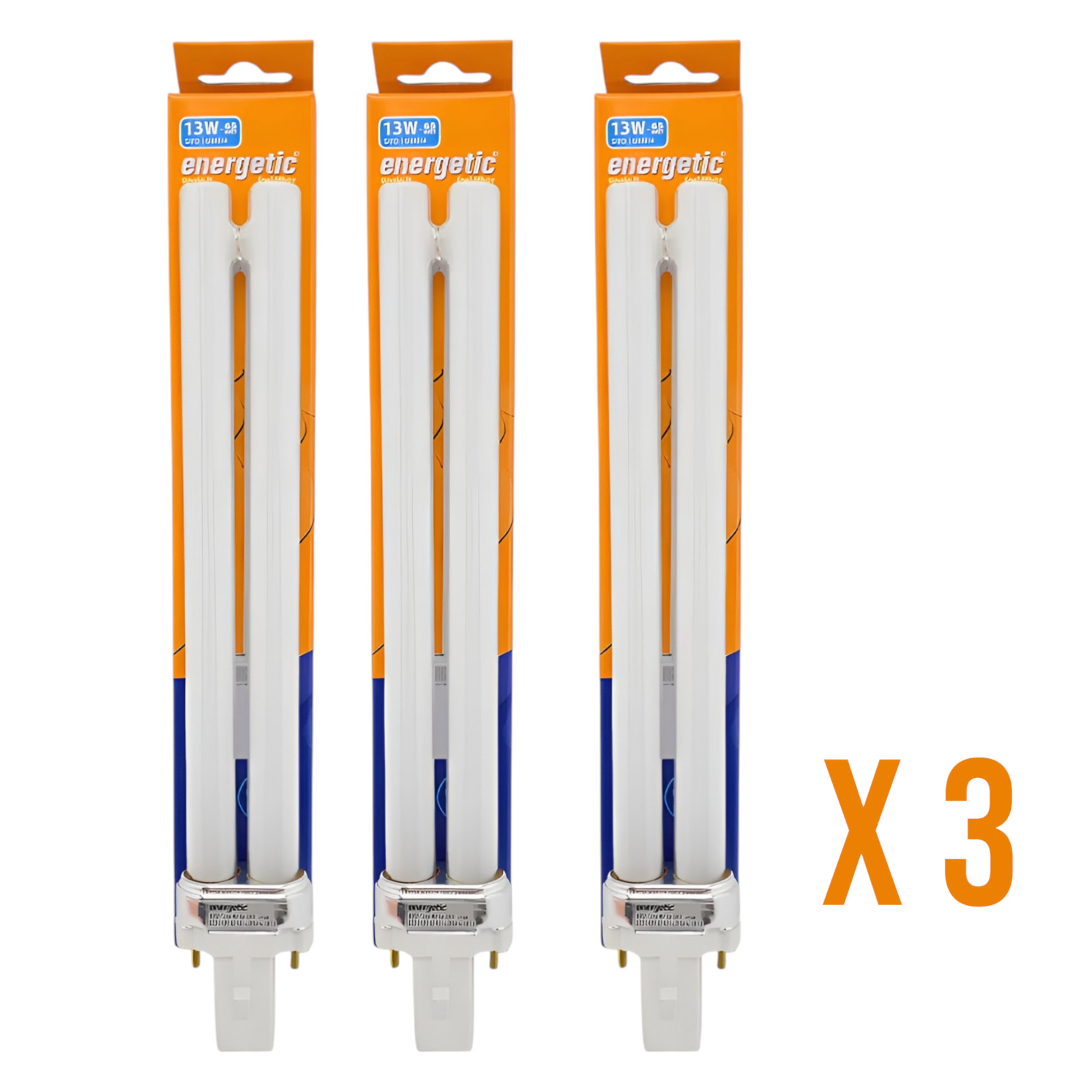 3 x Energetic Single H 13W Energy Efficient Fluorescent Tube G23 Cool White 0910