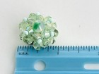 Faceted Pale Green Crystal Beaded Cluster Clip On Earrings Marked "Germany" — photo 7