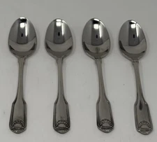 Oneida Classic Shell Set of 4 Teaspoons 6" Quality 18/10 Stainless