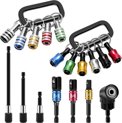20x 1/4'' Hex Shank Drill Bit Holder Keychain Impact Drill Sockets Adapter Driver