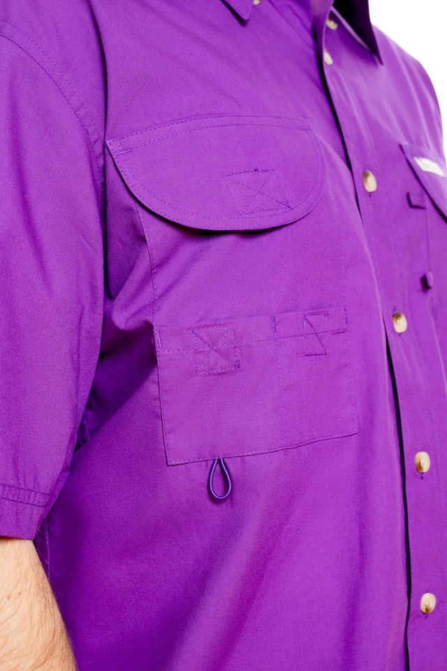 Camisa de pesca ligera transpirable para hombre, manga larga con botones informal Foto 3 de 4